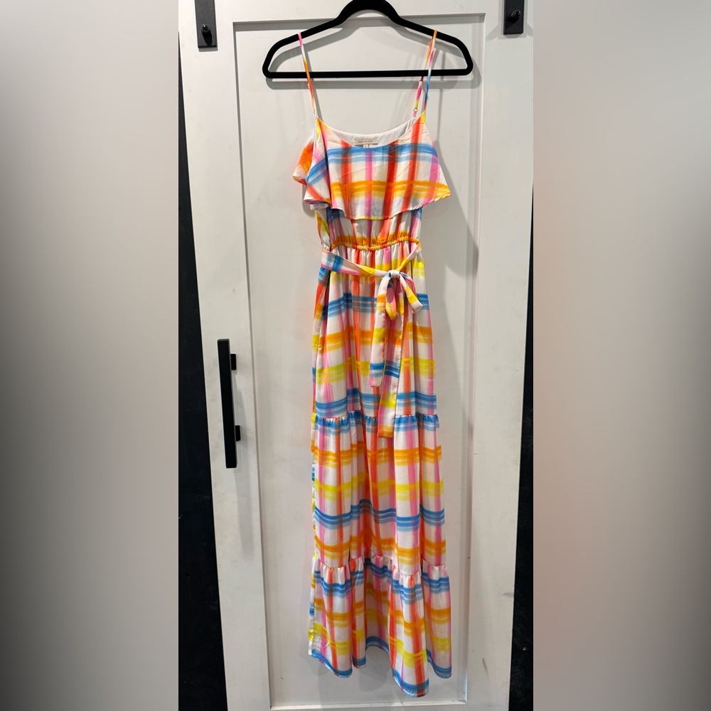 Skies Are Blue Strapless Pastel Maxi Dress